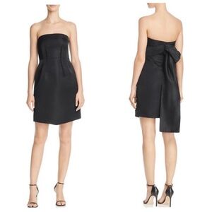 NWT Theory Black Strapless Dress with Bow Detail